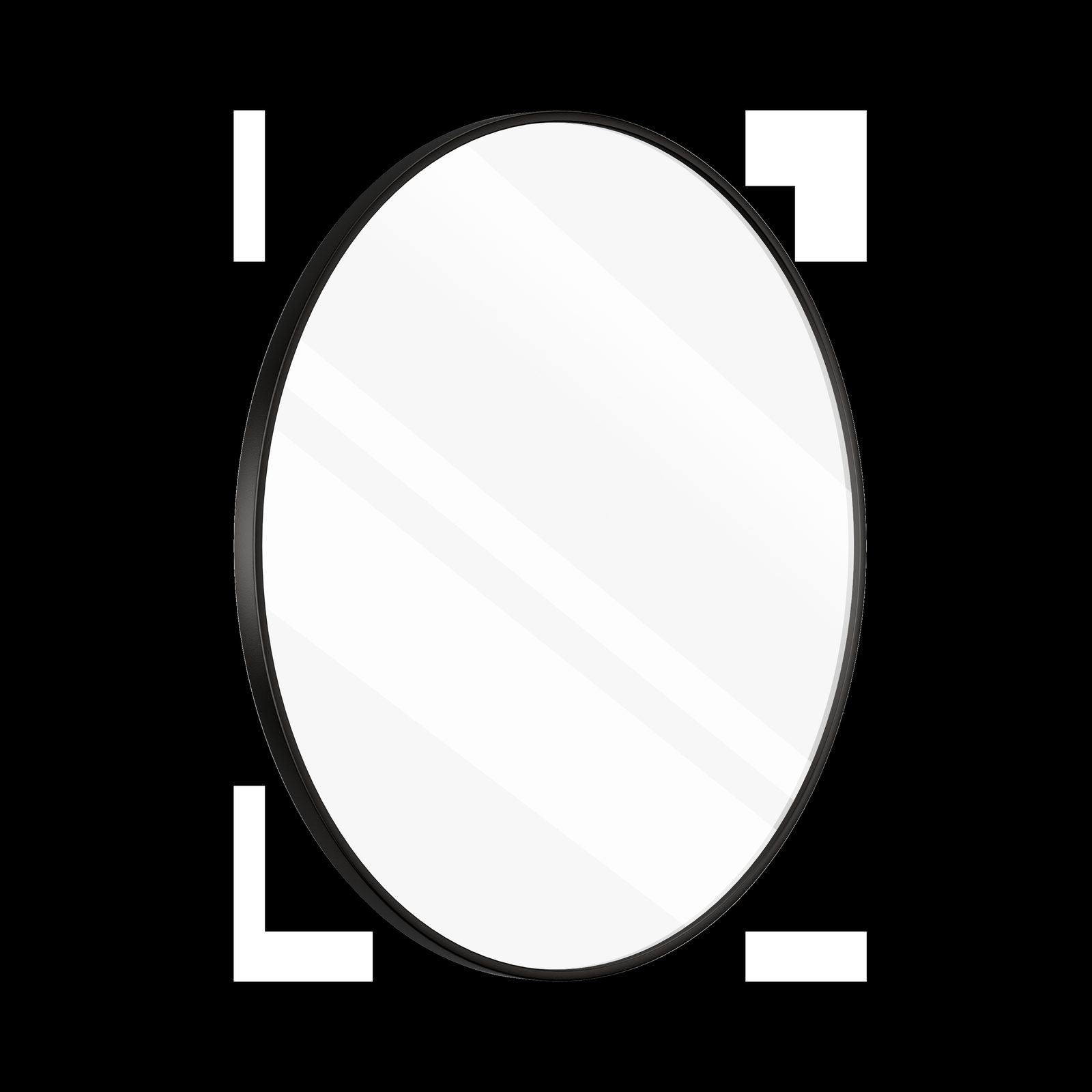 Round mirror side view